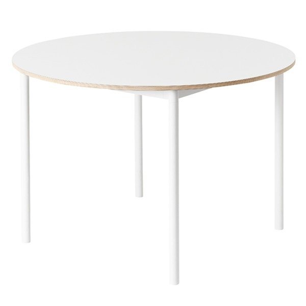 Muuto BASE Stół Okrągły 110 cm Biały - Blat Linoleum