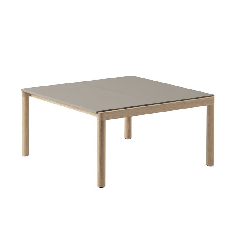 Muuto COUPLE Stolik Kawowy z Ceramicznym Blatem 84x80 cm / Jasny Dąb - Blat Gładki Taupe