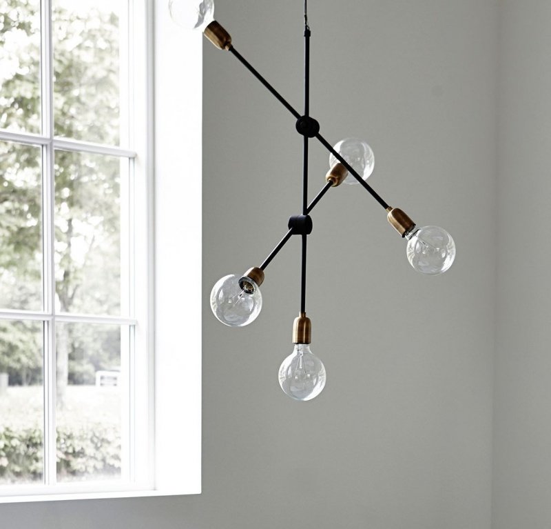 House Doctor MOLECULAR Lampa Wisząca / Czarna - Złota