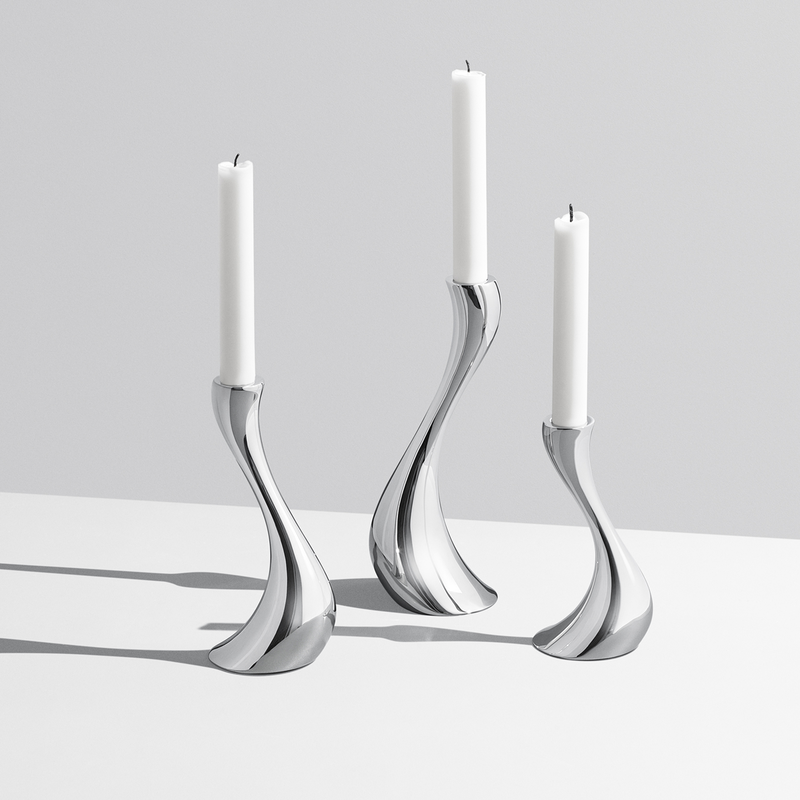 Georg Jensen COBRA Zestaw 3 Świeczników ze Stali Polerowanej