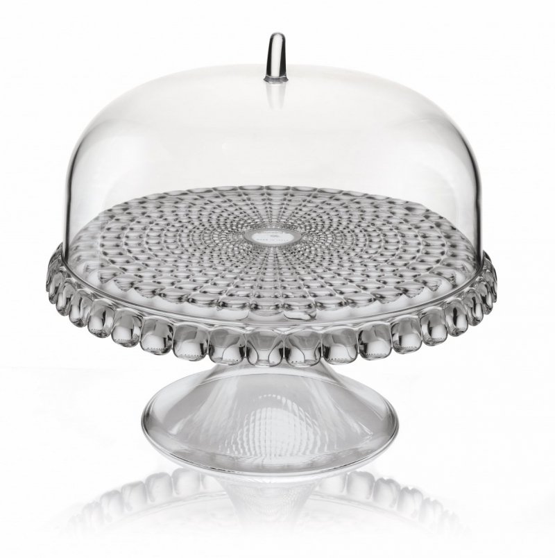 Guzzini TIFFANY Patera z Kloszem do Ciasta 30 cm / Szara