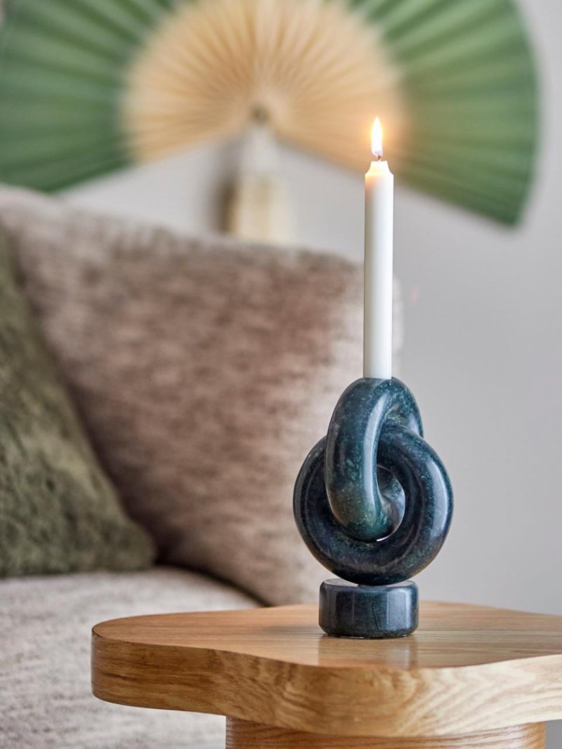 Świecznik Bloomingville Goa zielony marmur