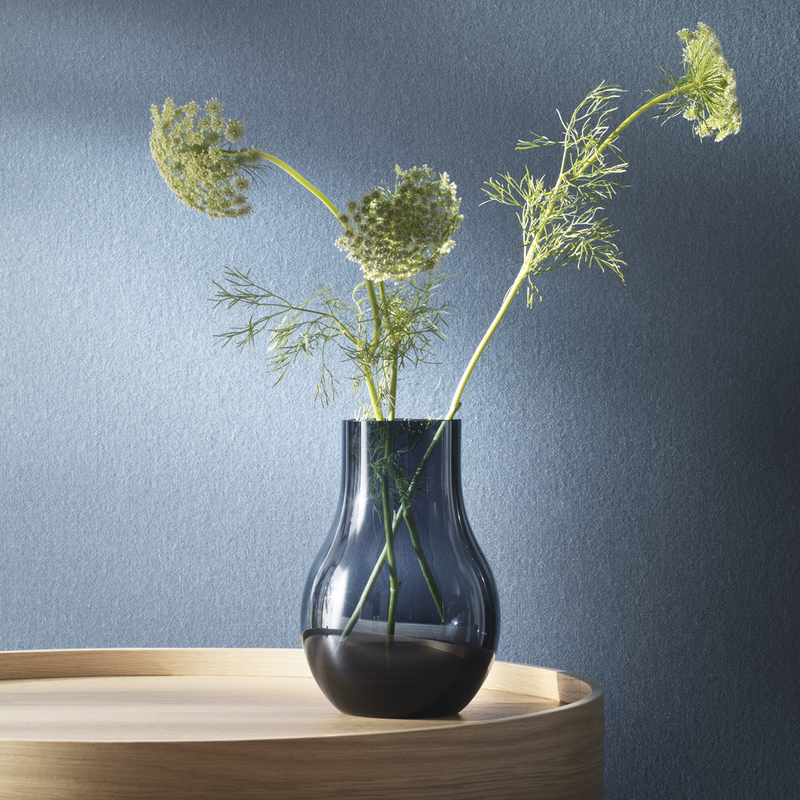 Georg Jensen CAFU Szklany Wazon do Kwiatów 21 cm / Niebieski