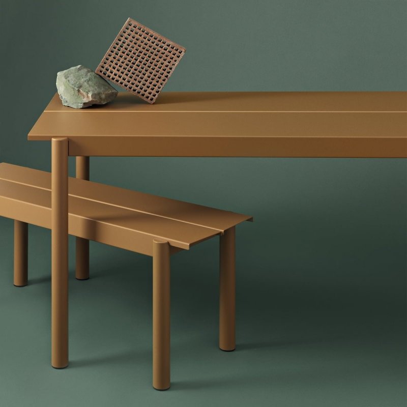Muuto LINEAR Ławka Ogrodowa / Stalowa 170 cm Niebieska