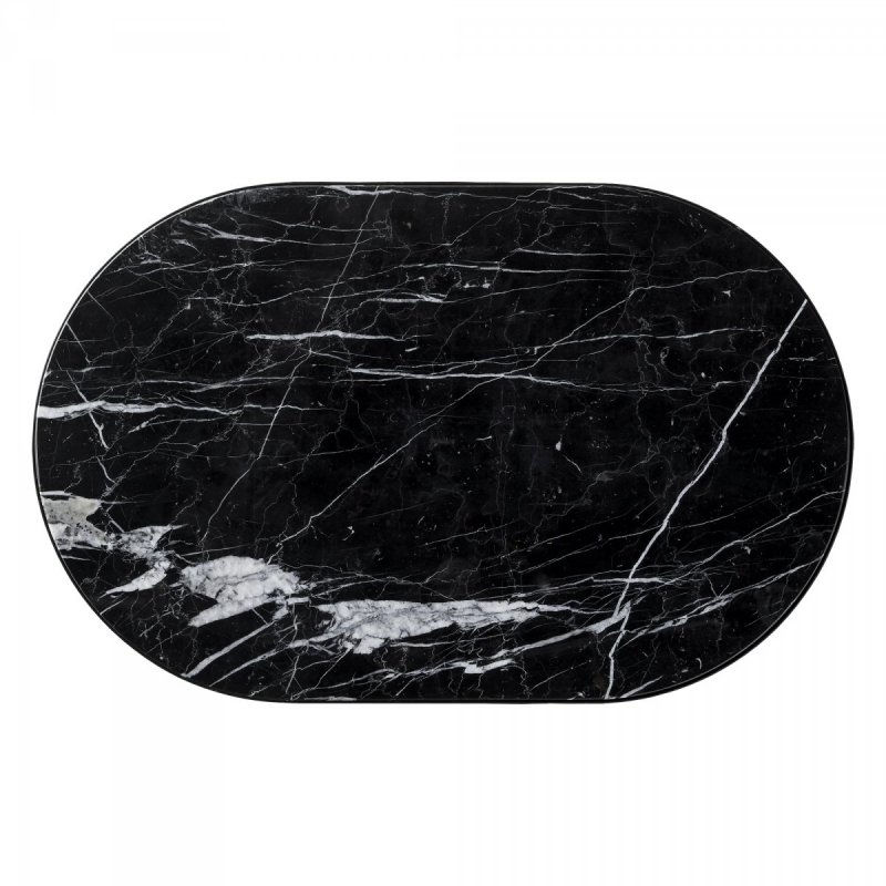 Aytm PAUSILLUS Stolik Kawowy 55 cm Czarny - Blat Marmurowy