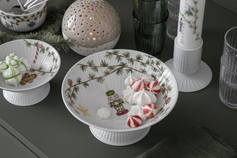 Kähler HAMMERSHØI CHRISTMAS Miska Świąteczna na Nóżce 23 cm / Biała