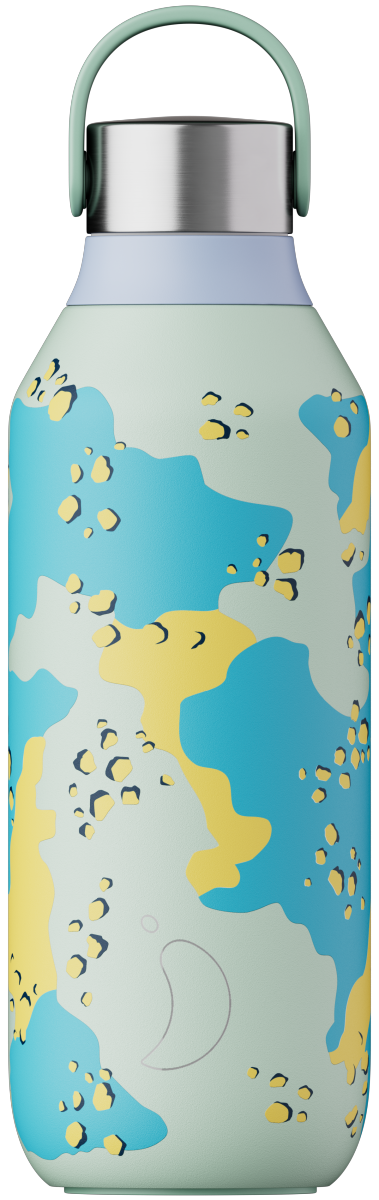 Chilly's SERIES 2 Stalowa Butelka Termiczna 500 ml z Grafiką / Studio Desert Camo Light Green