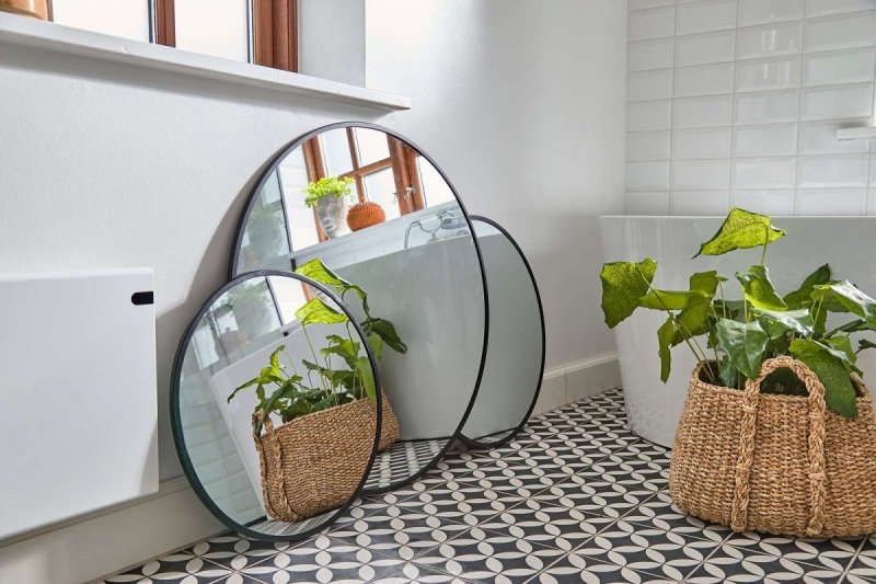 Villa Collection MIRROR Lustro Ścienne Okrągłe 80 cm Czarne