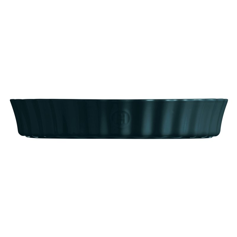 Emile Henry NATURAL CHIC Ceramiczna Wysoka Forma do Tarty 32 cm / Grafitowa