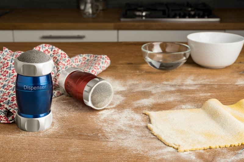 Marcato DESIGN LINE Dozownik do Posypek, Cukru Pudru, Kakao / Czerwony