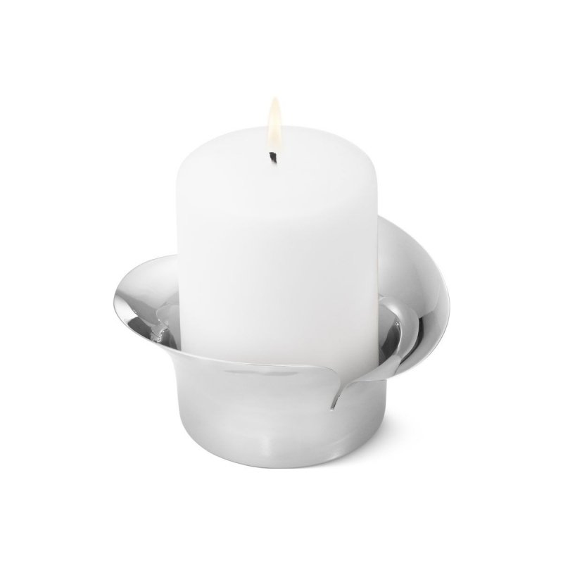Georg Jensen BLOOM Świecznik do Świecy Bryłowej / Srebrny