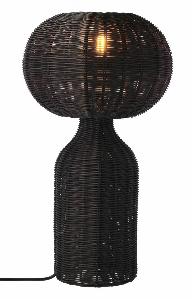 Villa Collection WERNA Lampa Stołowa z Rattanu - Czarna