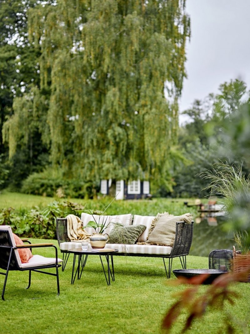 Bloomingville HAMPTON Fotel Ogrodowy / Czarny