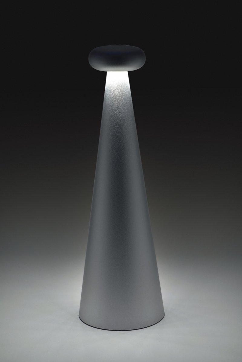 Alessi BEDIN Bezprzewodowa Lampa Stołowa LED / Szara