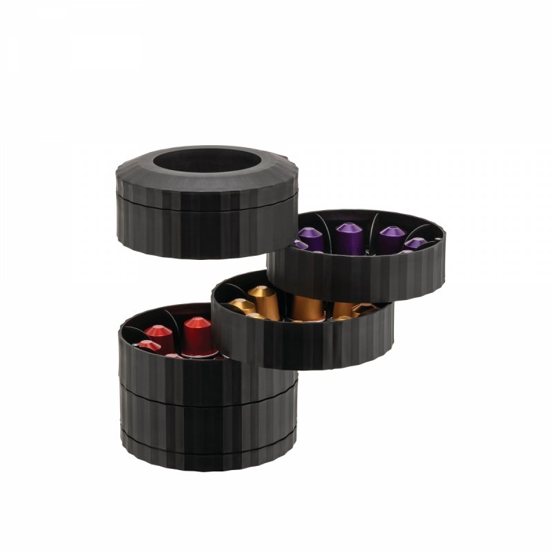 Alessi PLISSE Pojemnik na Kapsułki Kawy typu Nespresso / Czarny