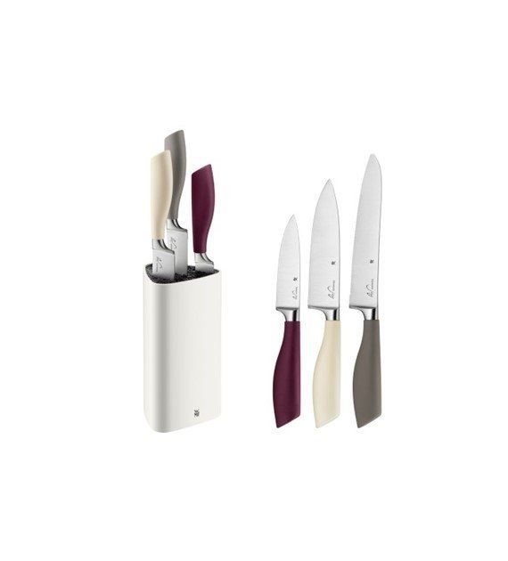 Wmf JOY Blok + 3 Noże Kuchenne / Biały
