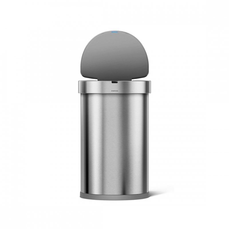 simplehuman Kosz na śmieci 45 L SENSOR LINER POCKET Półokrągły z Czujnikiem Ruchu / Srebrny