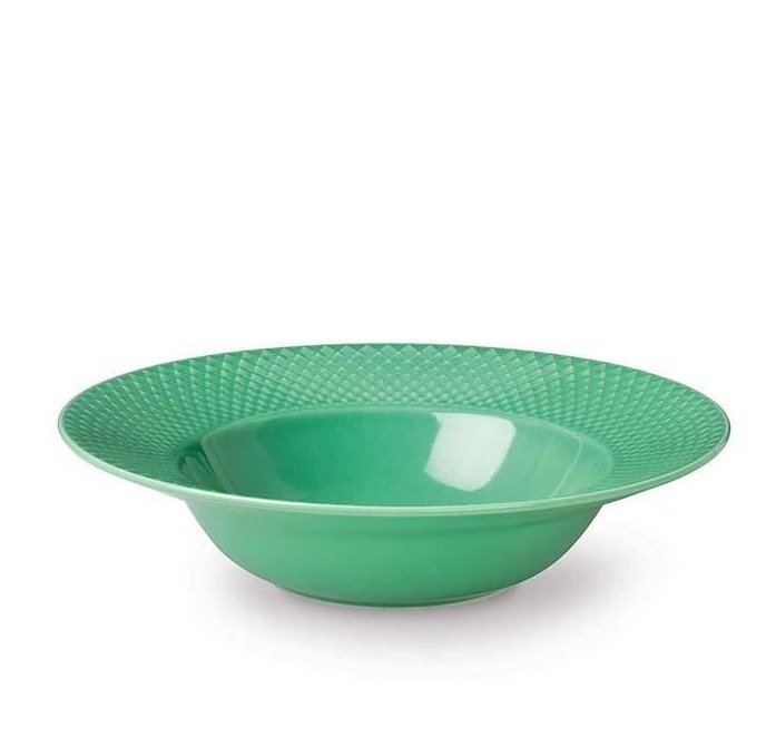 Lyngby Porcelain RHOMBE COLOR Talerz Głęboki 24,5 cm Zielony