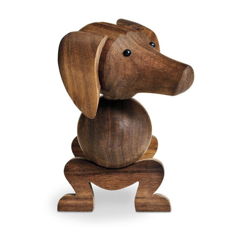 Kay Bojesen DOG Drewniana Figurka - Pies Jamnik / Brązowy