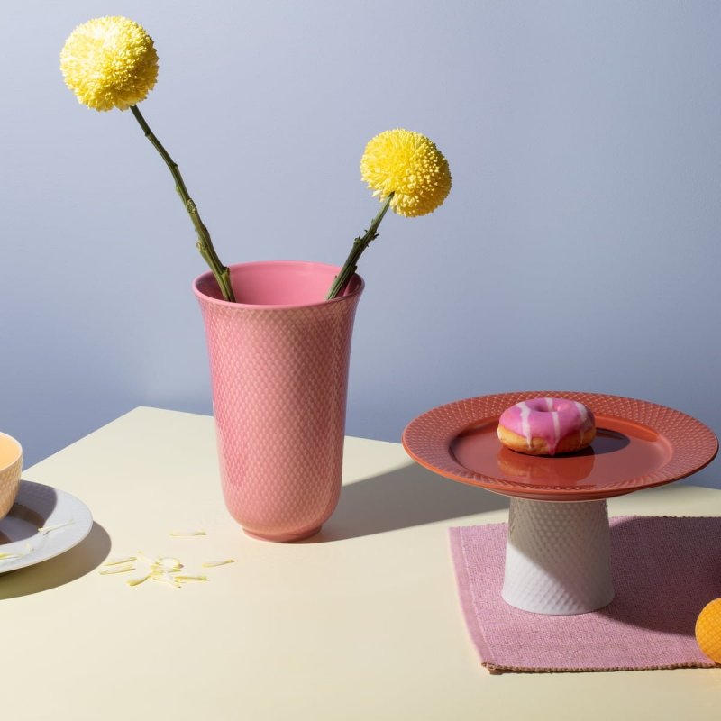 Lyngby Porcelain RHOMBE Wazon do Kwiatów 20 cm Żółty