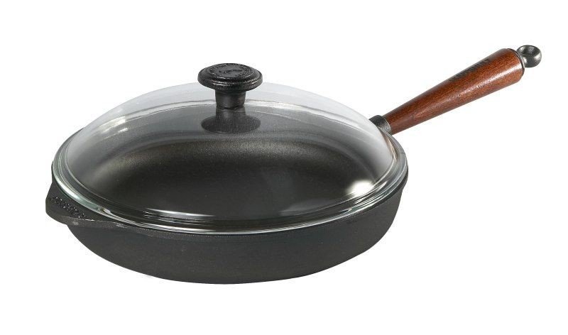 Skeppshult Natural Selection - Patelnia Żeliwna Głęboka 28 cm ze Szklaną Pokrywą