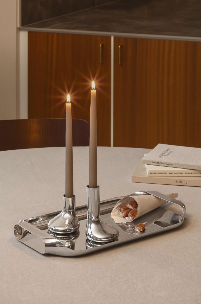 Elegancka srebrna taca do serwowania Eva Solo ze stali nierdzewnej