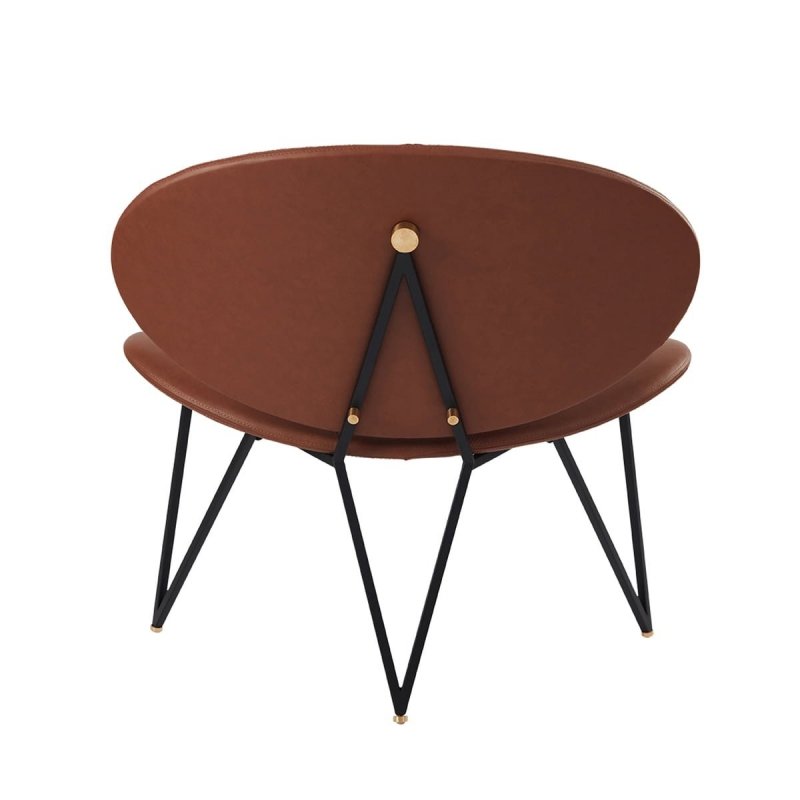 Aytm SEMPER Krzesło Lounge Czarne / Siedzisko Skóra Ciemnobrązowa Java Brown 9002