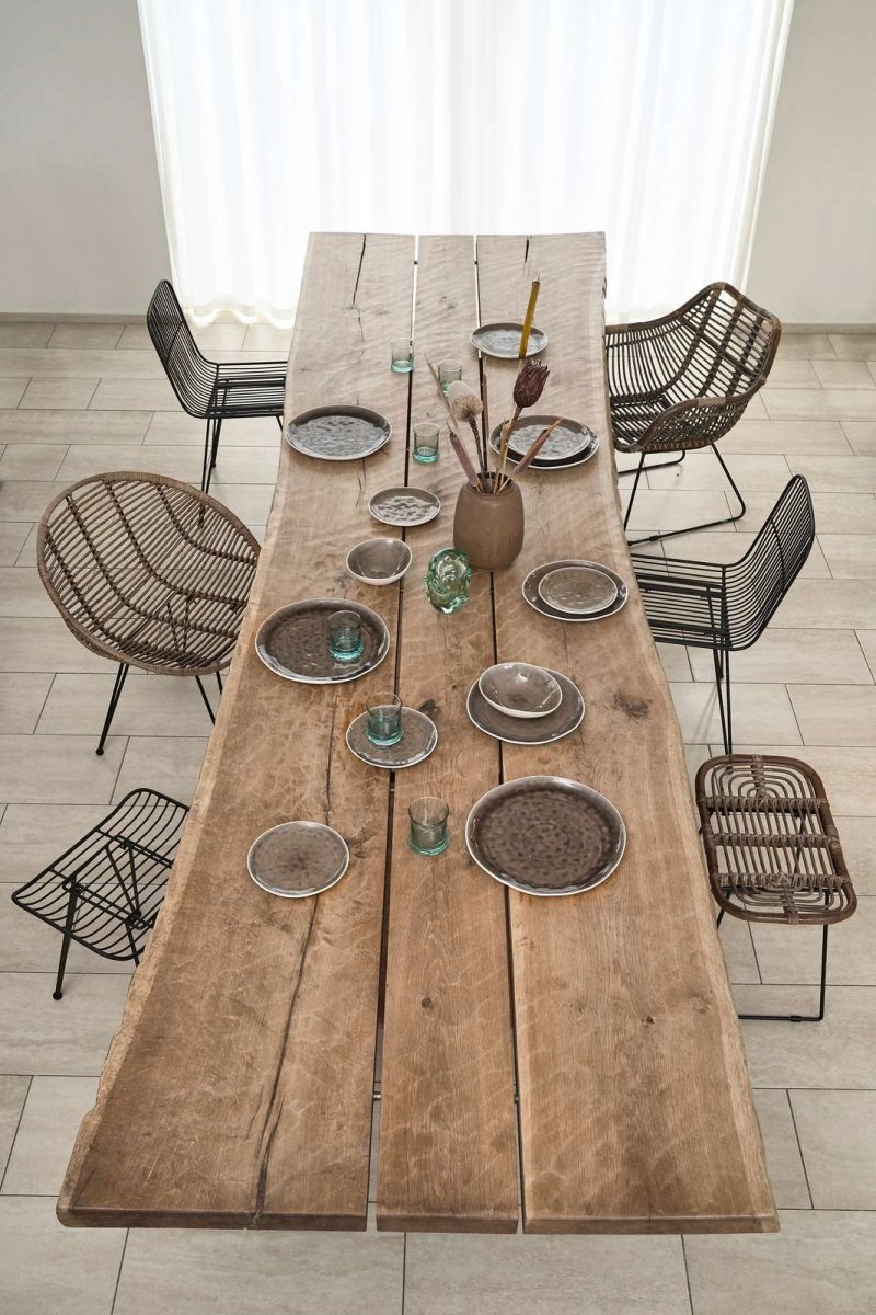 Villa Collection SCANDI Krzesło Rattanowe z Czarną Podstawą