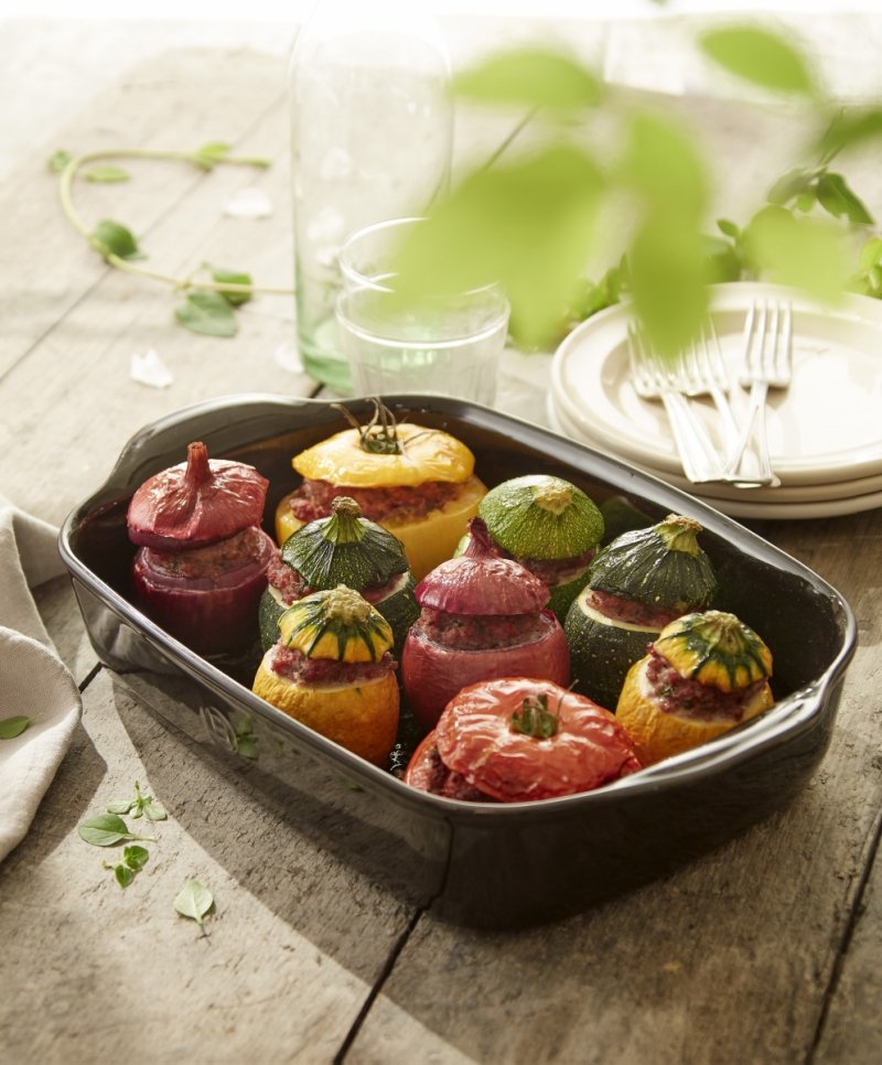 Emile Henry NATURAL CHIC Prostokątna Forma - Naczynie do Zapiekania 42,5x28 cm / Błękitna