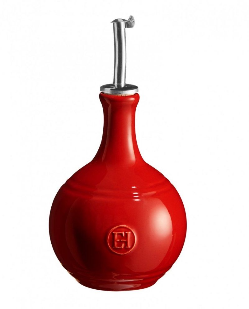Emile Henry KITCHEN Ceramiczna Butelka do Oliwy, Octu 400 ml Czerwona