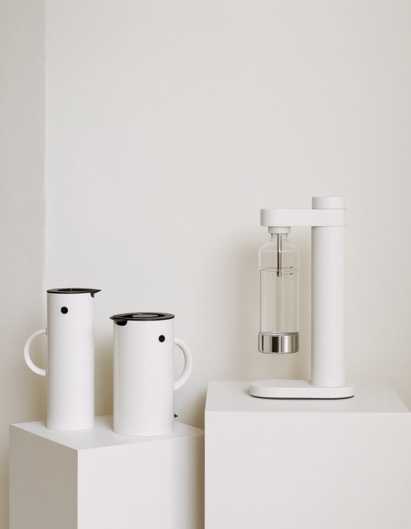 Stelton BRUS CARBONATOR Ekspres do Gazowania - Stalowy Saturator do Wody Gazowanej / Biały