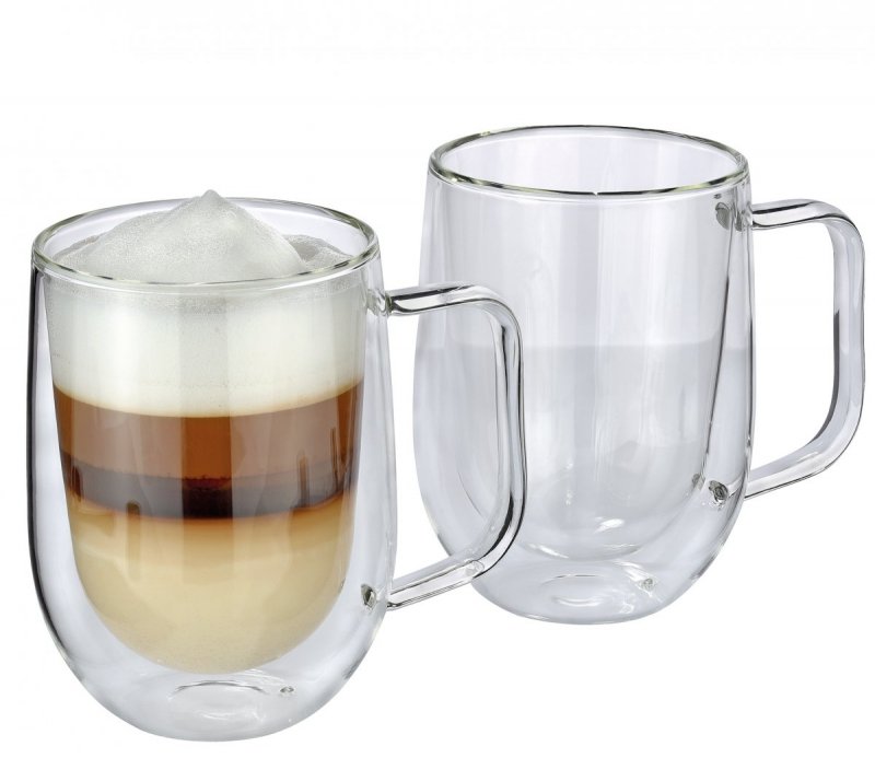 Cilio VENTO Szklanki Termiczne z Uchem do Kawy Latte 350 ml 2 Szt.