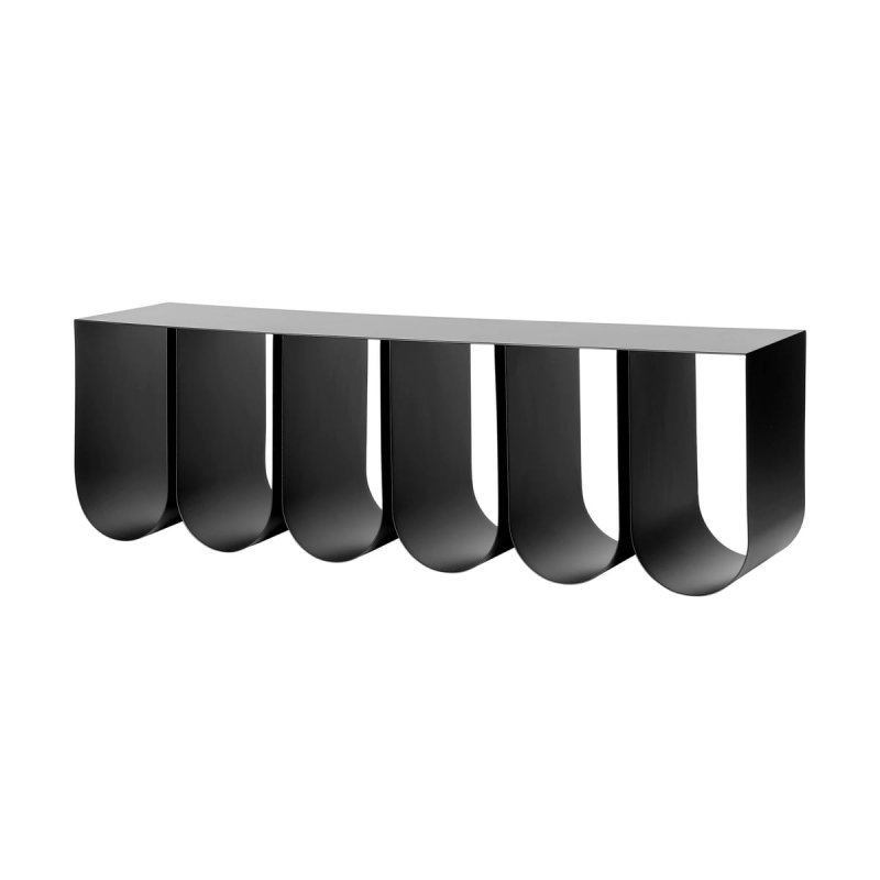 Kristina dam studio CURVED Stalowa Półka Ścienna 80 cm / Czarna