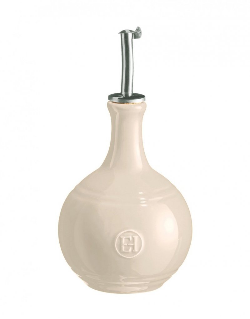 Emile Henry KITCHEN Ceramiczna Butelka do Oliwy, Octu 400 ml Kremowa