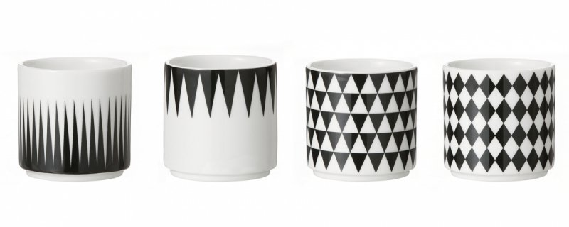 Ferm Living GEOMETRY Kubeczki do Kawy Espresso 4 Szt.
