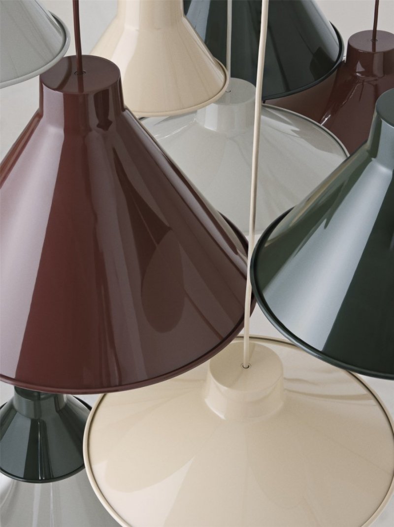 Muuto TOP PEDANT Stalowa Lampa Wisząca 21 cm Piaskowa
