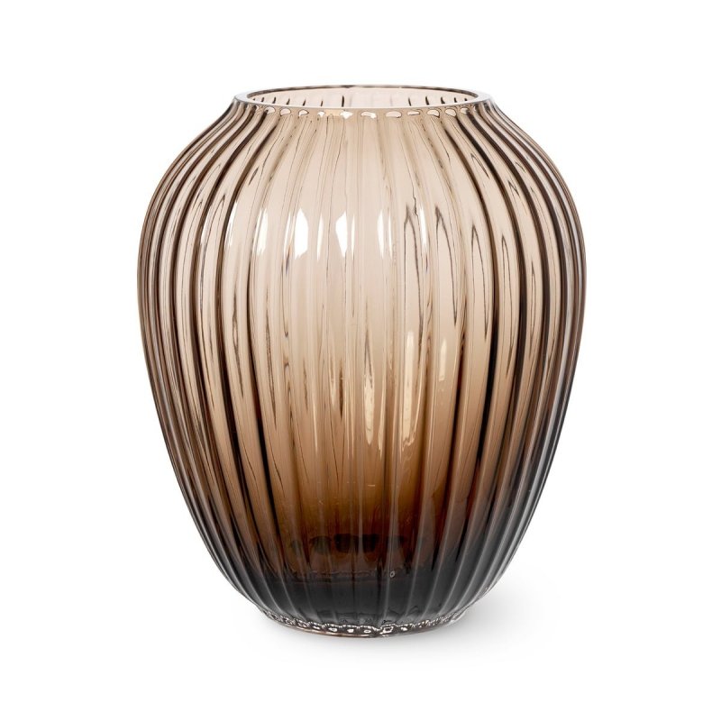 Kähler HAMMERSHØJ Szklany Wazon do Kwiatów 18,5 cm Brązowy Walnut