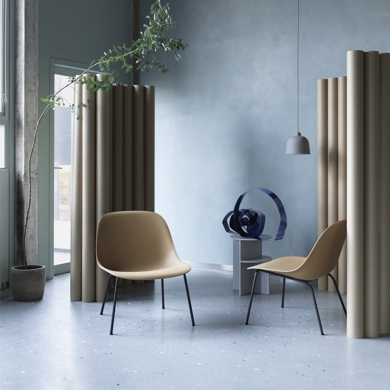 Muuto FIBER LOUNGE Fotel Biały - Rama Metalowa