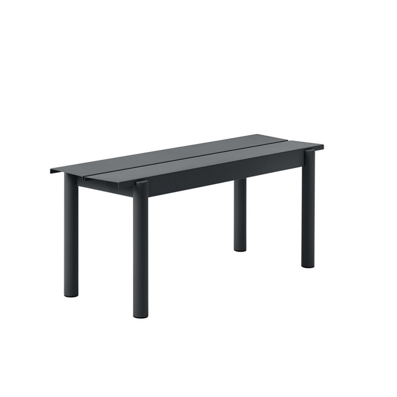Muuto LINEAR Ławka Ogrodowa / Stalowa 110 cm Czarna
