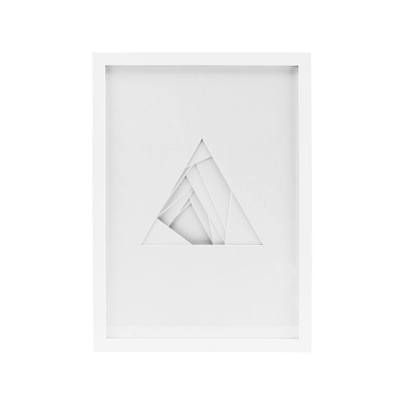 House Doctor SHAPES Grafika - Dekoracja Ścienna w Ramie Biała - TRIANGLE