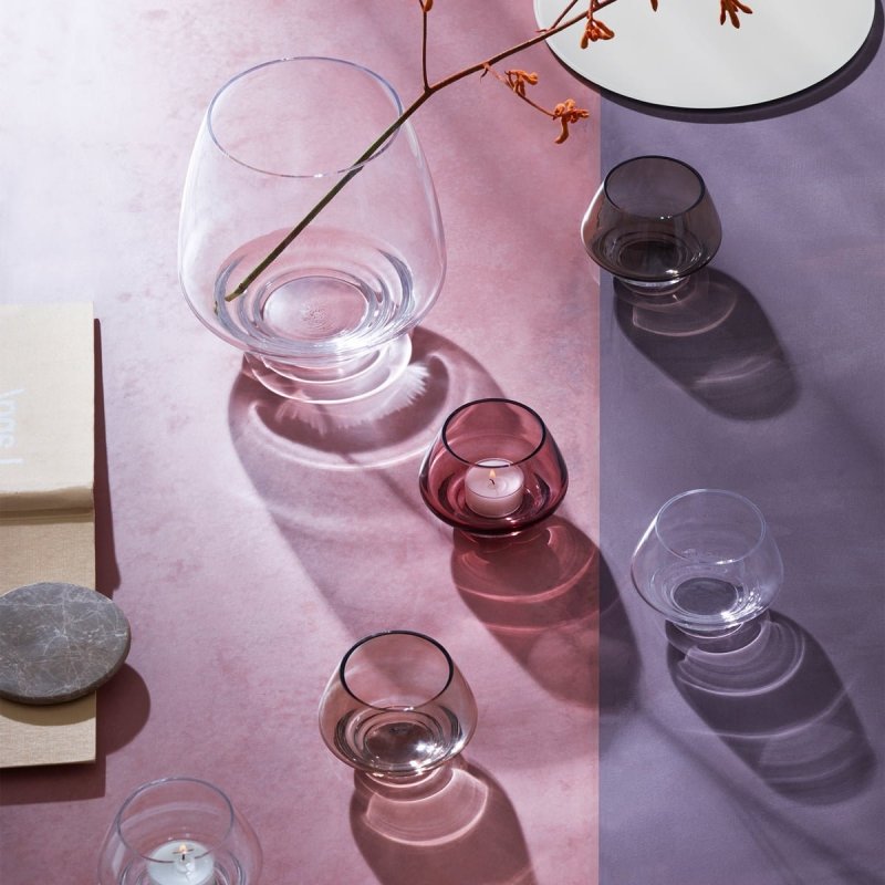 Holmegaard FLOW Świecznik Tealight - Przezroczysty