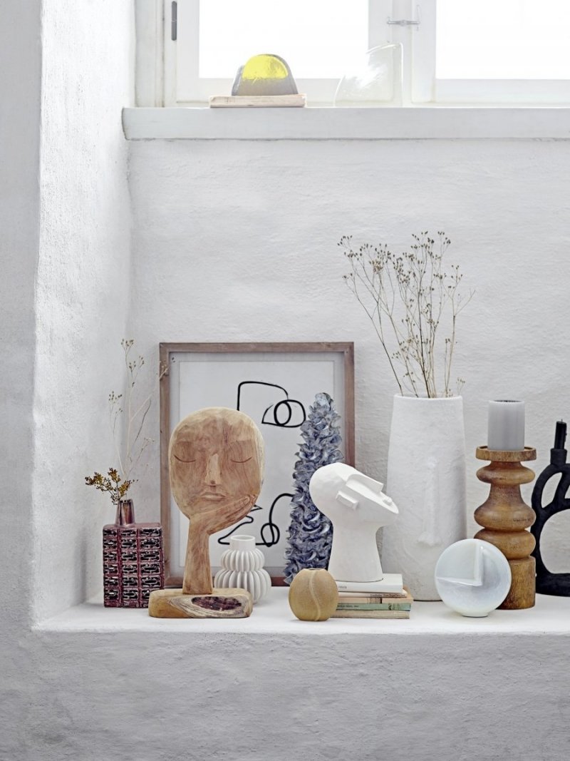Bloomingville INDO Rzeźba Dekoracyjna 22 cm / Głowa z Cementu