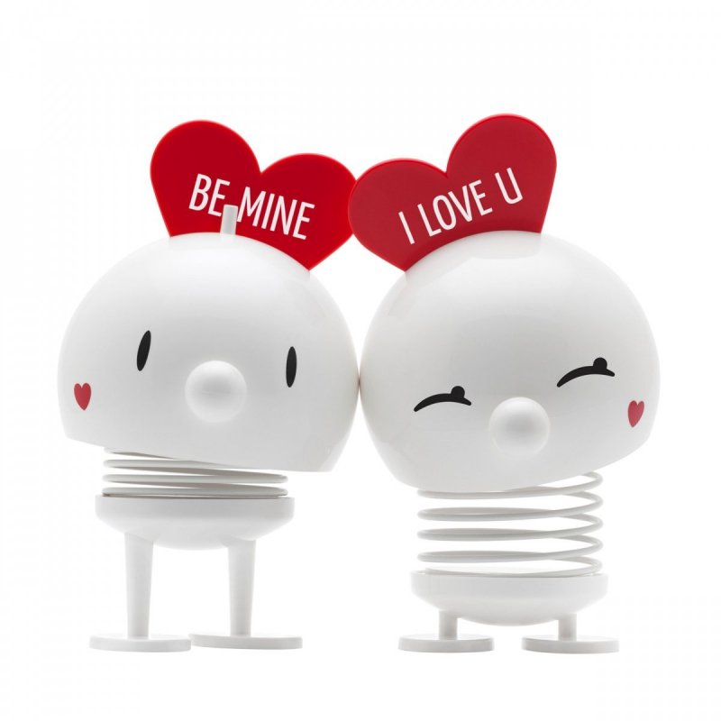 Hoptimist BUMBLE Figurka Optymisty z Serduszkiem L Biały - I Love U