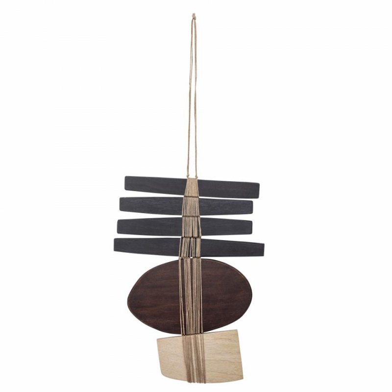 Bloomingville YOKI Drewniana Dekoracja Ścienna - Wisząca / Brązowa