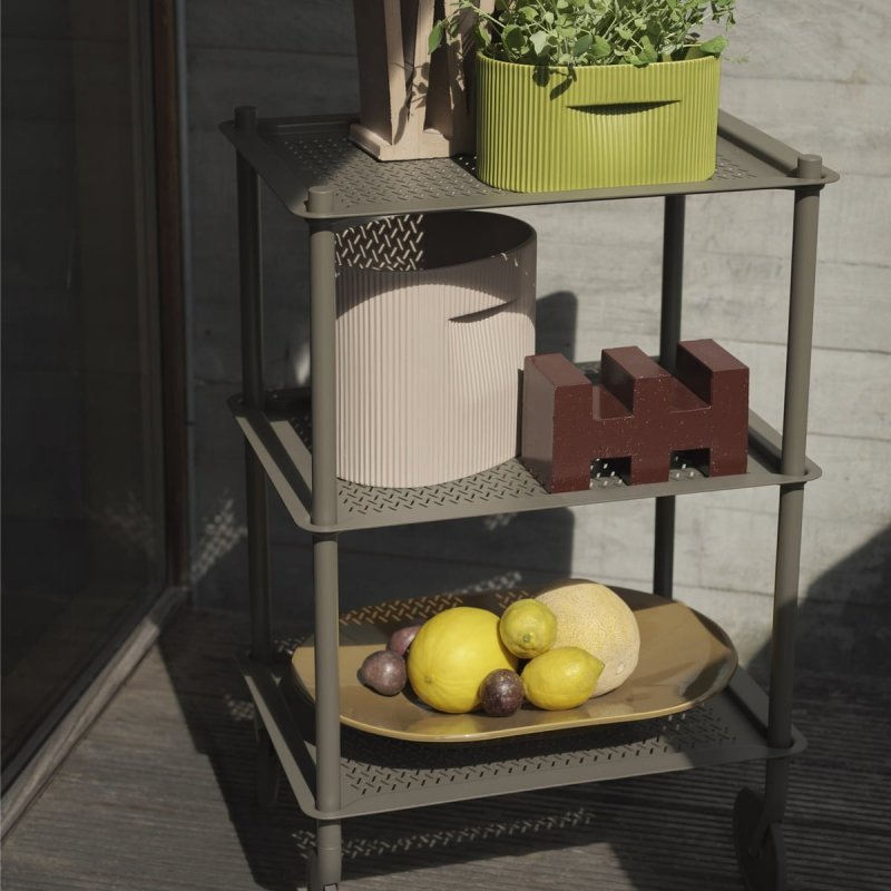 Muuto FLOW Wózek na Kółkach 3 Półki / Taupe