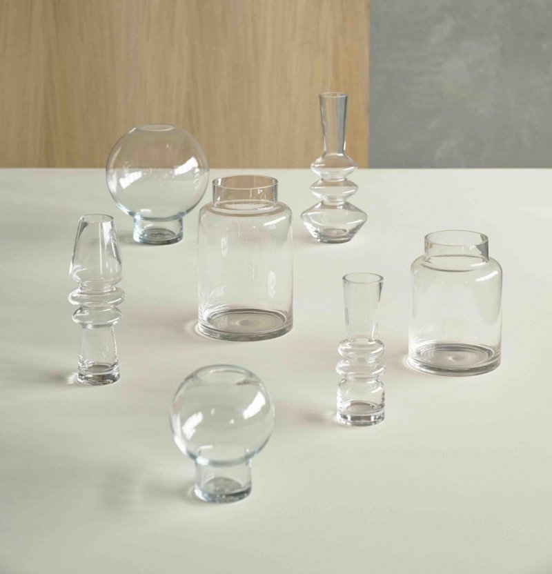 Villa Collection KALT Szklany Wazon do Kwiatów 13 cm Bezbarwny
