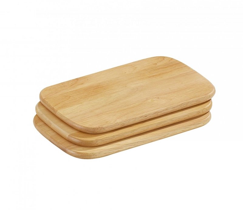 Zassenhaus KAUCZUKOWIEC Drewniane Deski Śniadaniowe 3 Szt. 22 cm