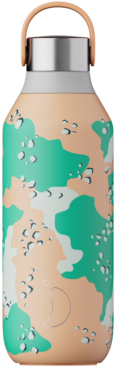Chilly's SERIES 2 Stalowa Butelka Termiczna 500 ml z Grafiką / Studio Desert Camo Orange