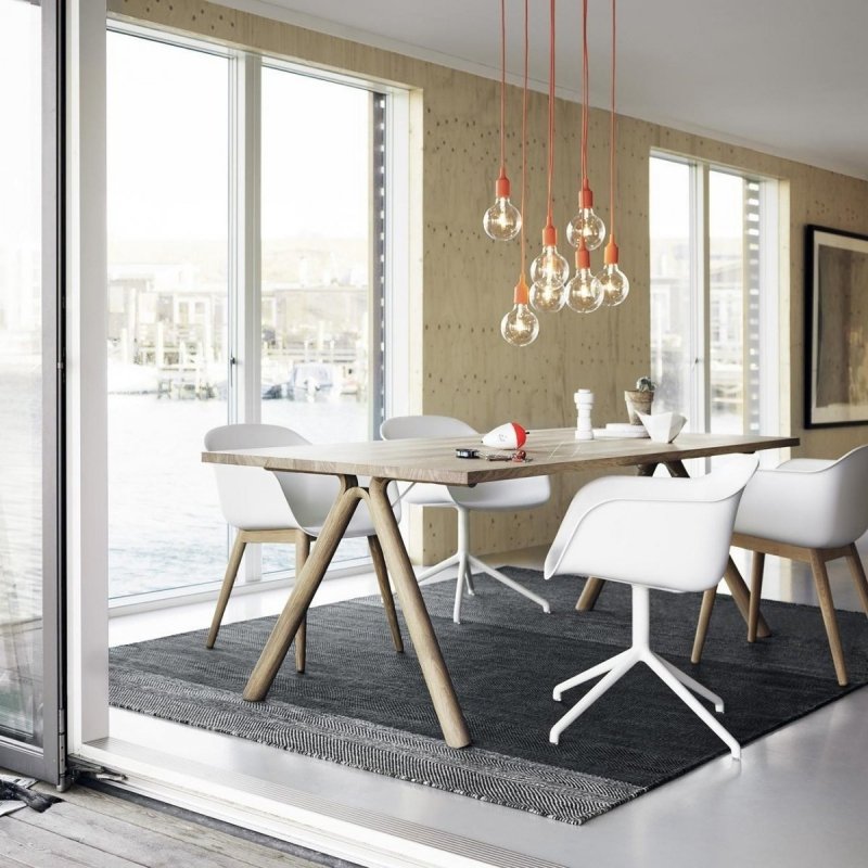 Muuto FIBER ARMCHAIR WOOD BASE Krzesło - Szare /Drewniana Rama