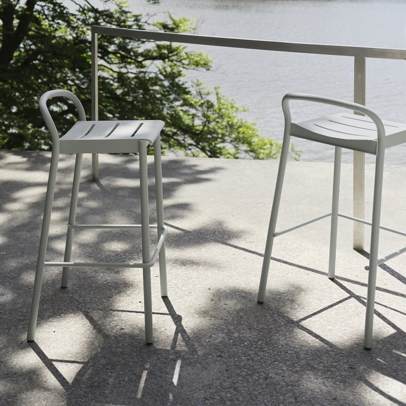 Muuto LINEAR Krzesło Barowe Ogrodowe - Hoker 75 cm / Czarny
